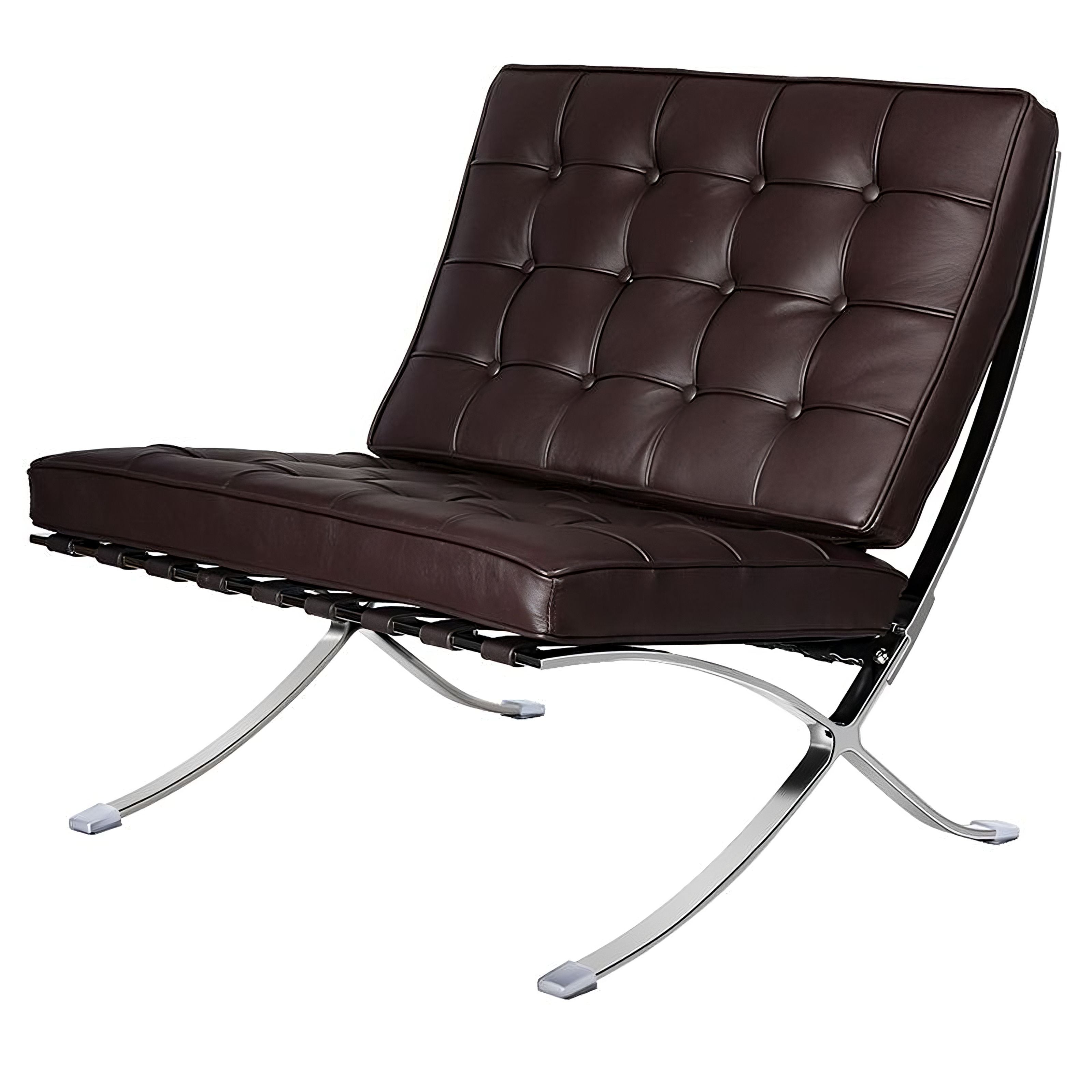 Ludwig Mies van der Rohe Barcelona Pavilion Chair, Full-Grain Leather and Steel