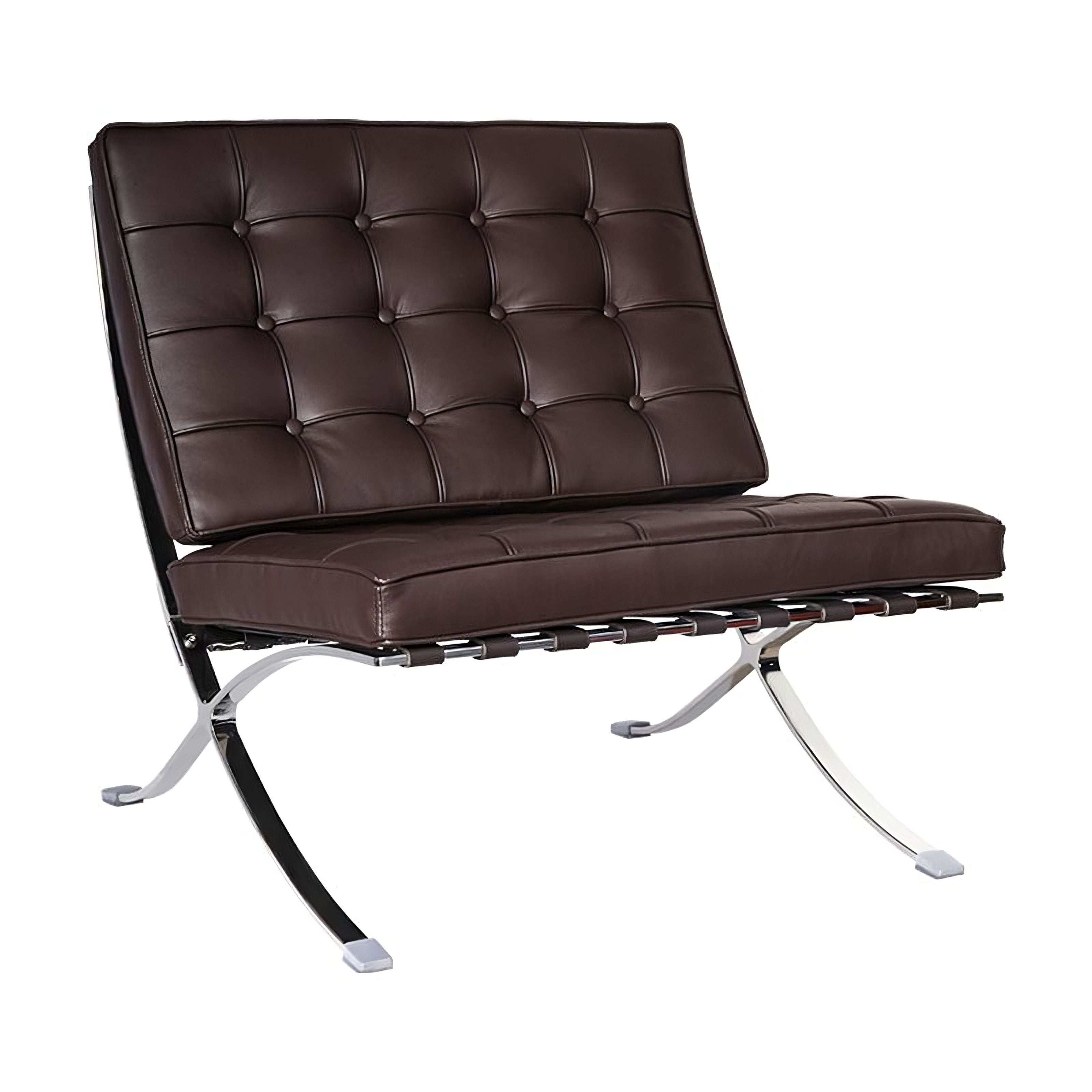 Ludwig Mies van der Rohe Barcelona Pavilion Chair, Full-Grain Leather and Steel