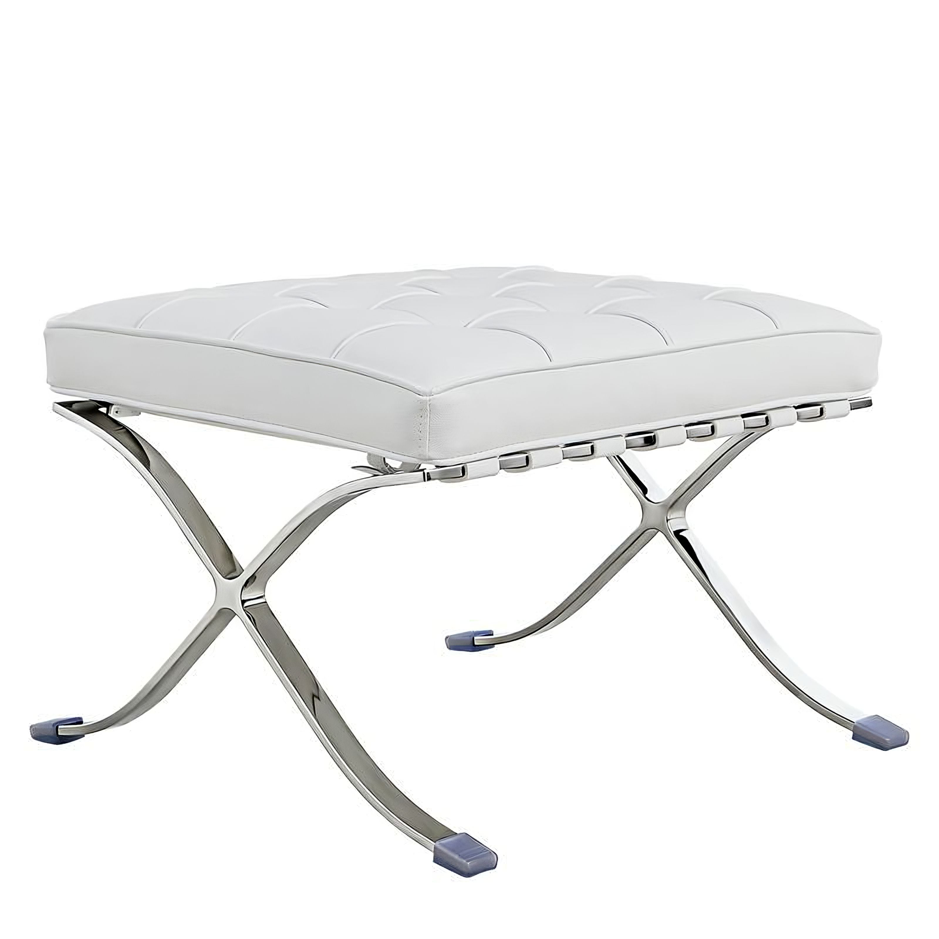Ludwig Mies van der Rohe Barcelona Pavilion Chair and Ottoman, Full-Grain Leather and Steel