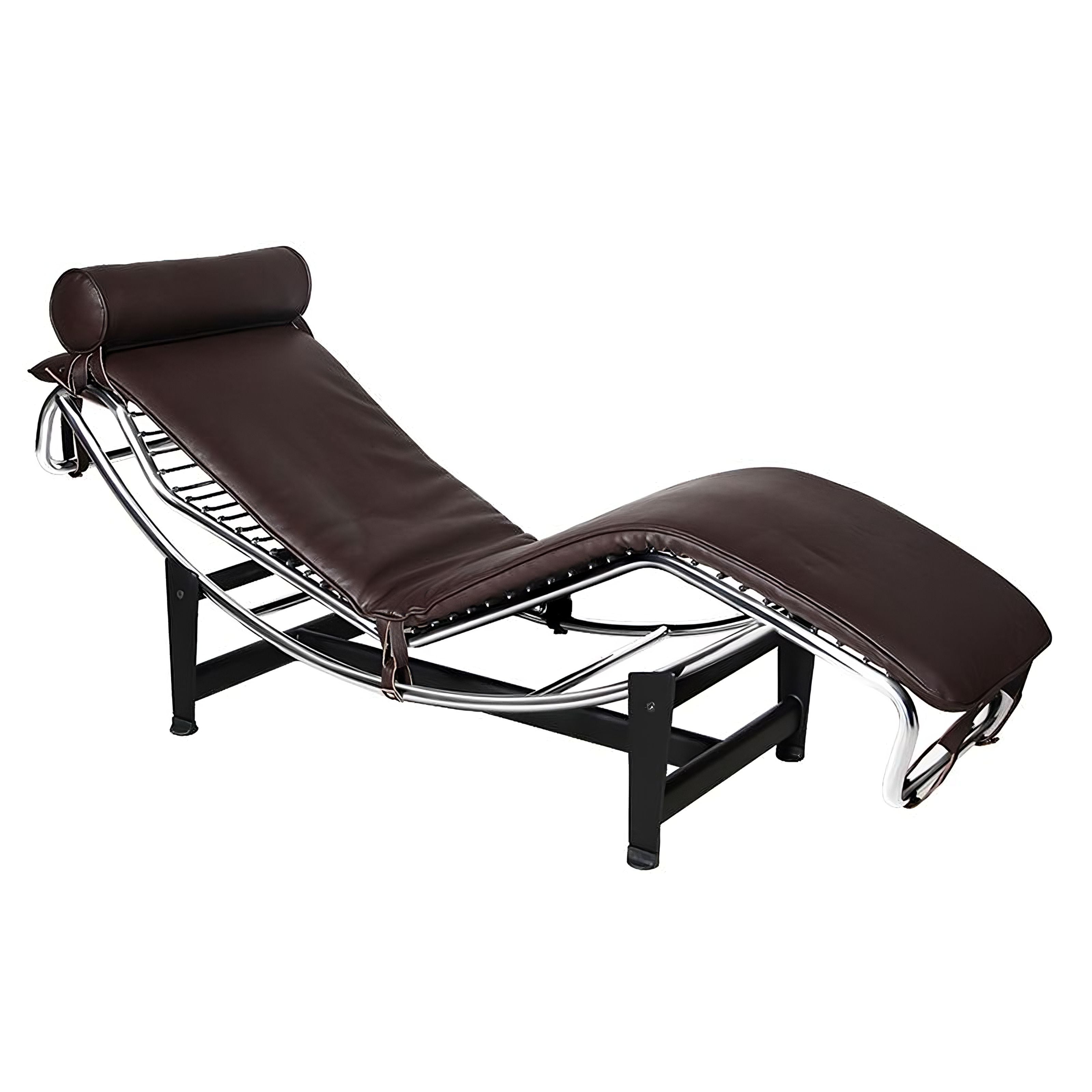 Le Corbusier LC4 Chaise Lounge Chair, Full-Grain Leather and Steel