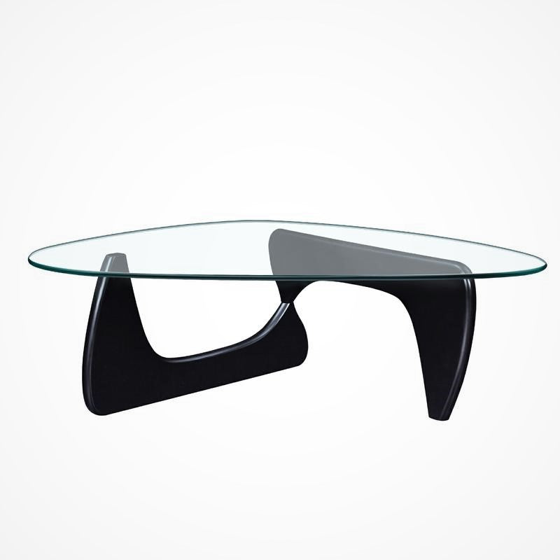 Isamu Noguchi Table, Wood and Tempered Glass