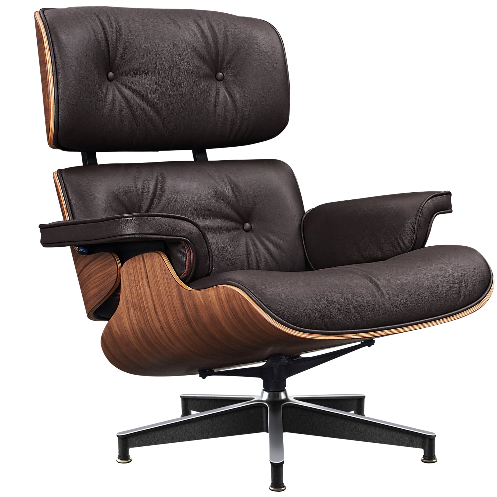 Charles and Ray Eames Lounge Chair, Full-Grain Leather, Aluminium, and Veneer