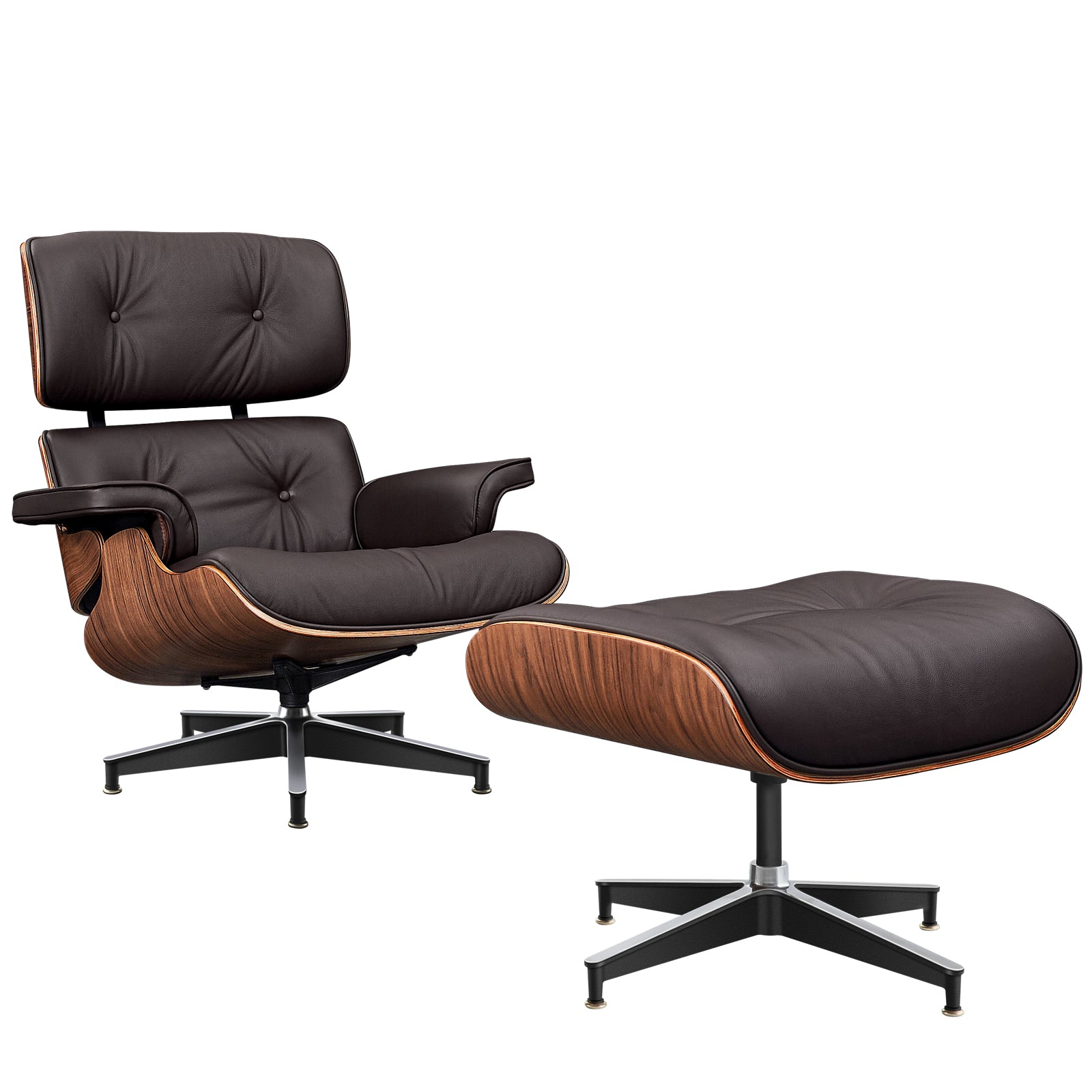 Charles and Ray Eames Lounge Chair, Full-Grain Leather, Aluminium, and Veneer