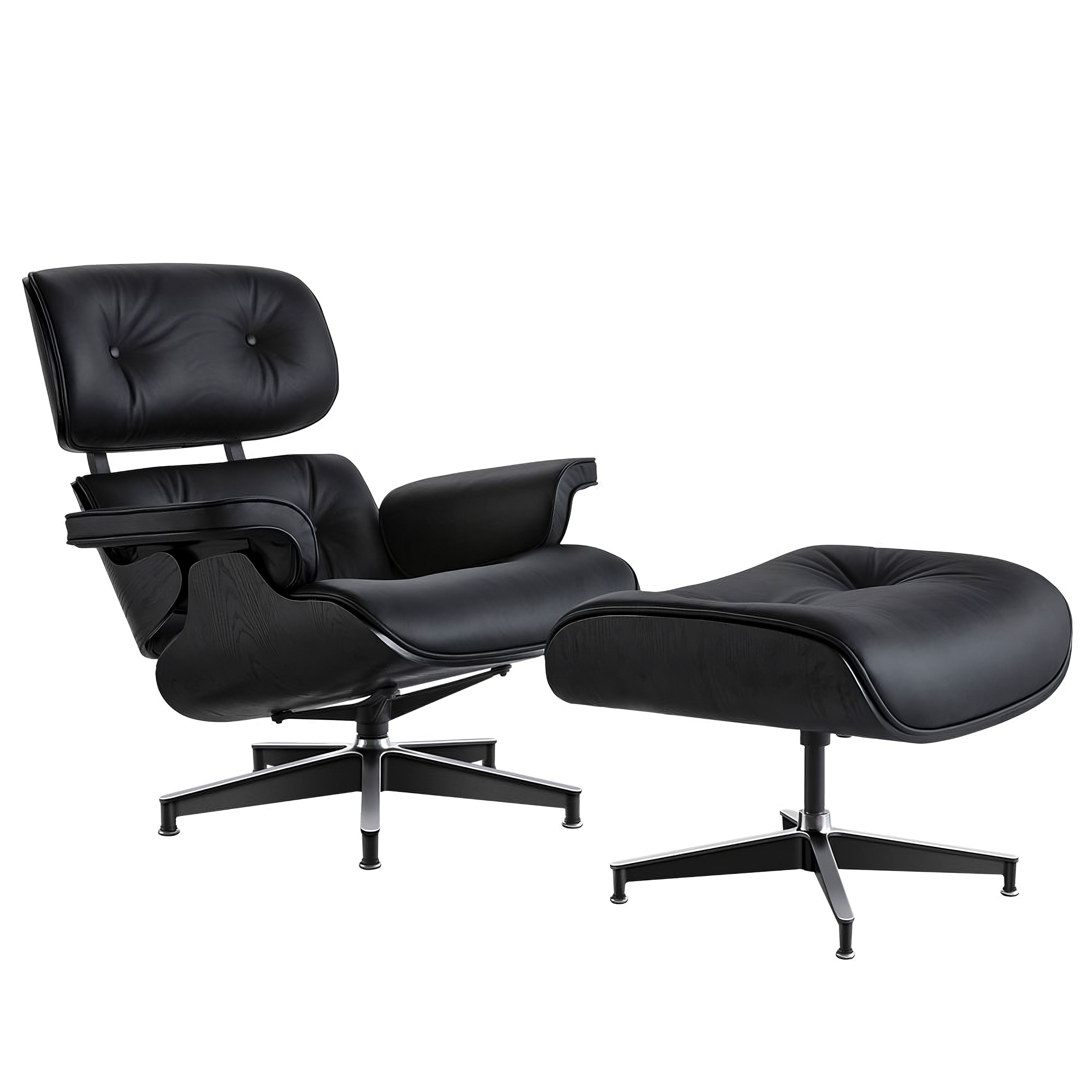 Charles and Ray Eames Lounge Chair, Full-Grain Leather, Aluminium, and Veneer