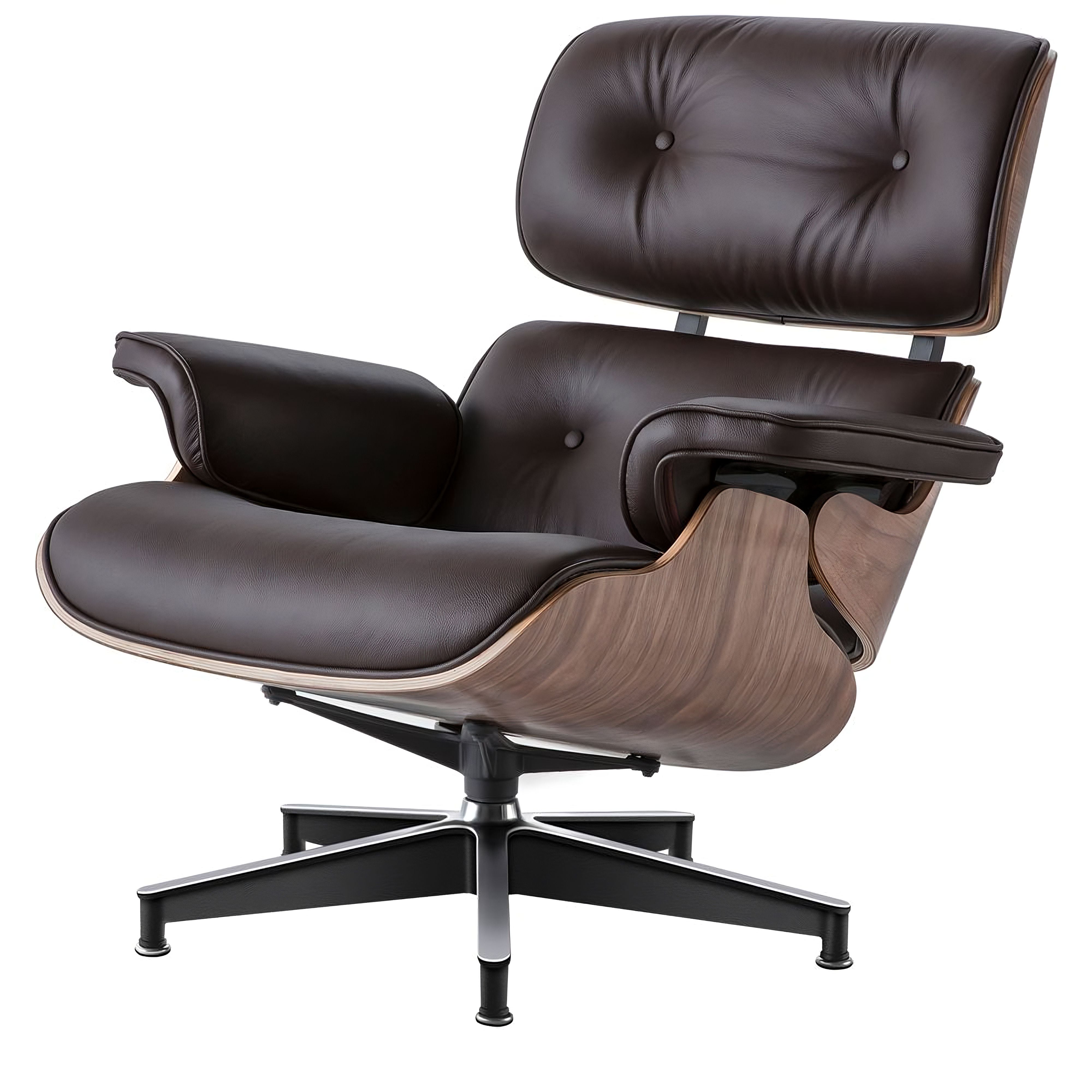 Charles and Ray Eames Lounge Chair, Full-Grain Leather, Aluminium, and Veneer