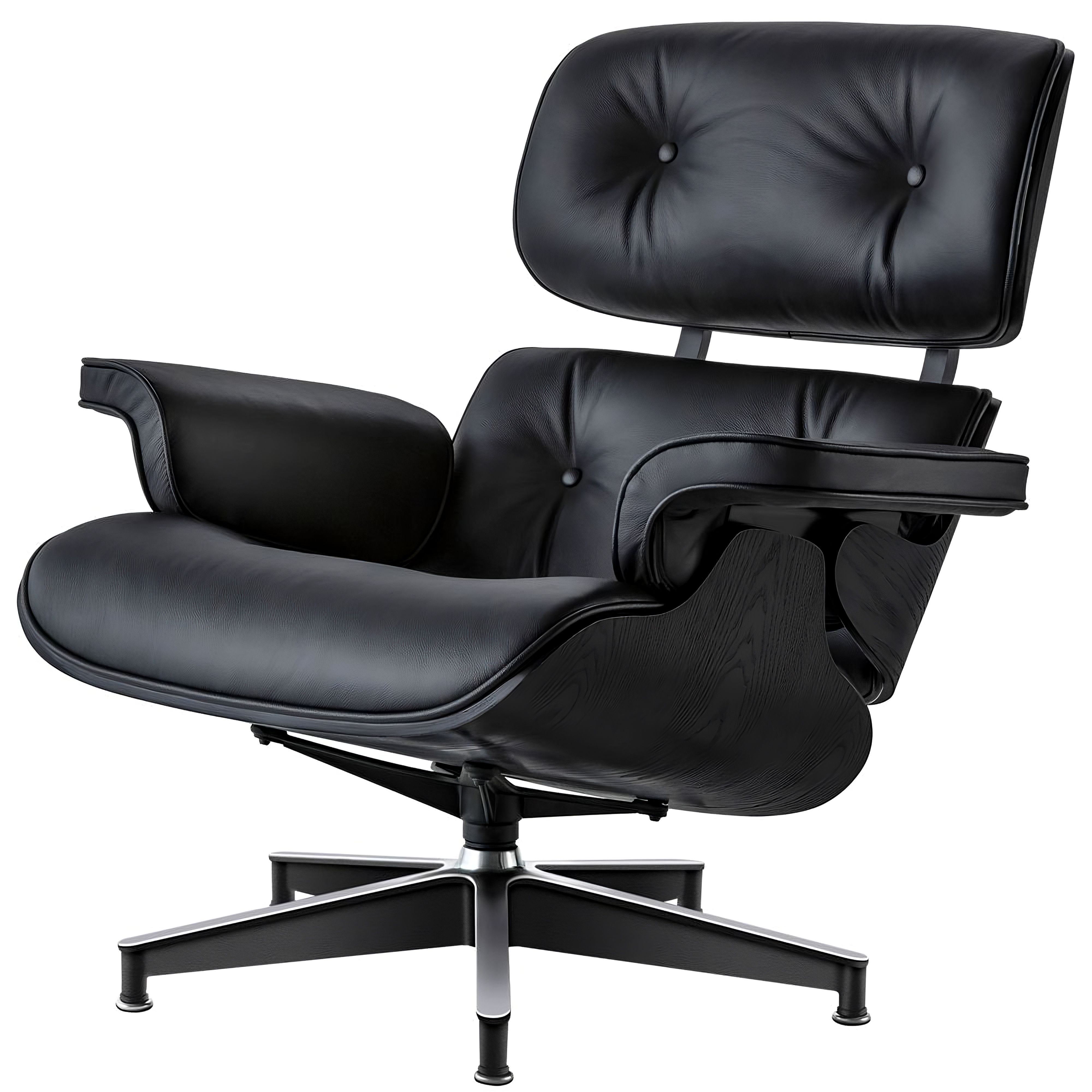 Charles and Ray Eames Lounge Chair, Full-Grain Leather, Aluminium, and Veneer