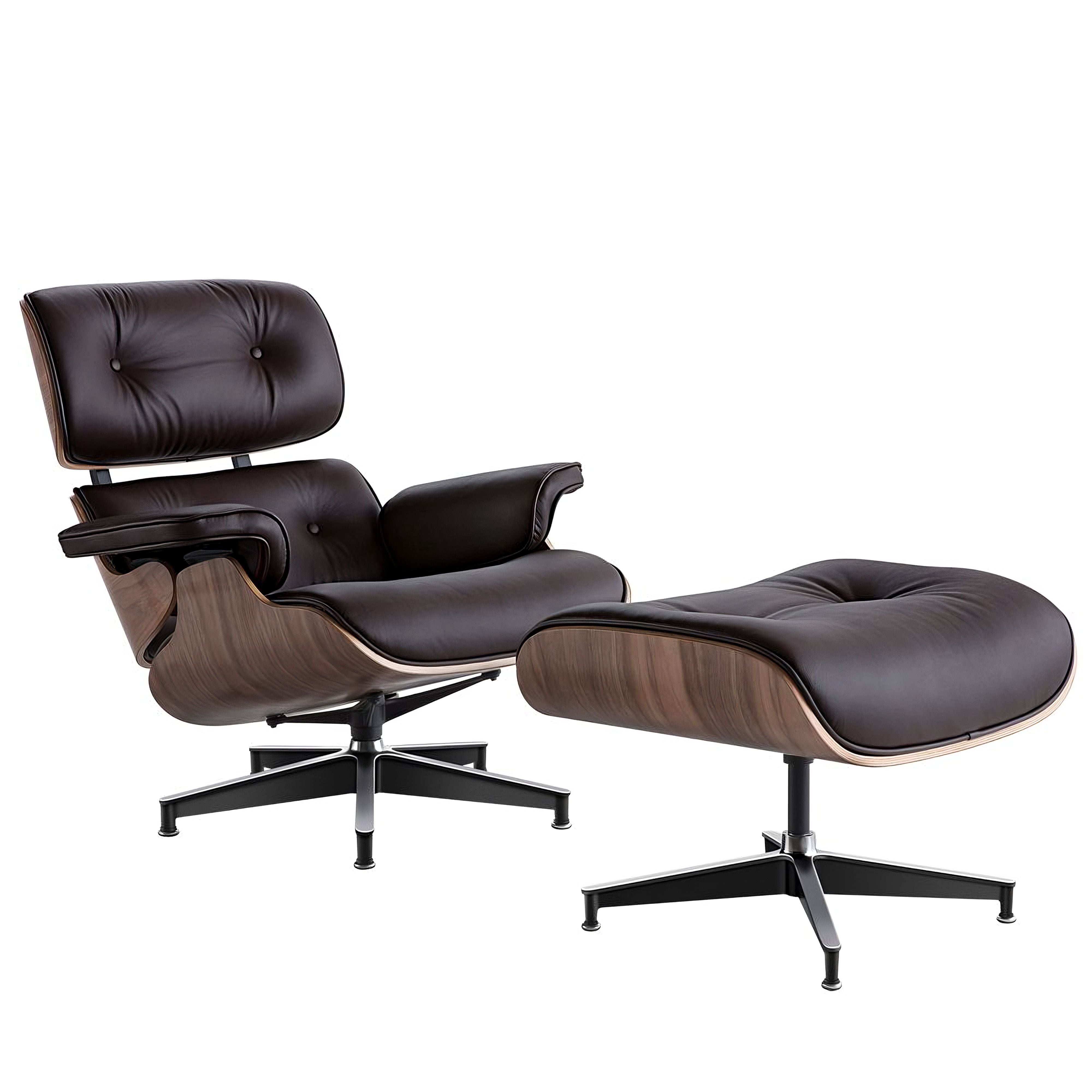 Charles and Ray Eames Lounge Chair, Full-Grain Leather, Aluminium, and Veneer