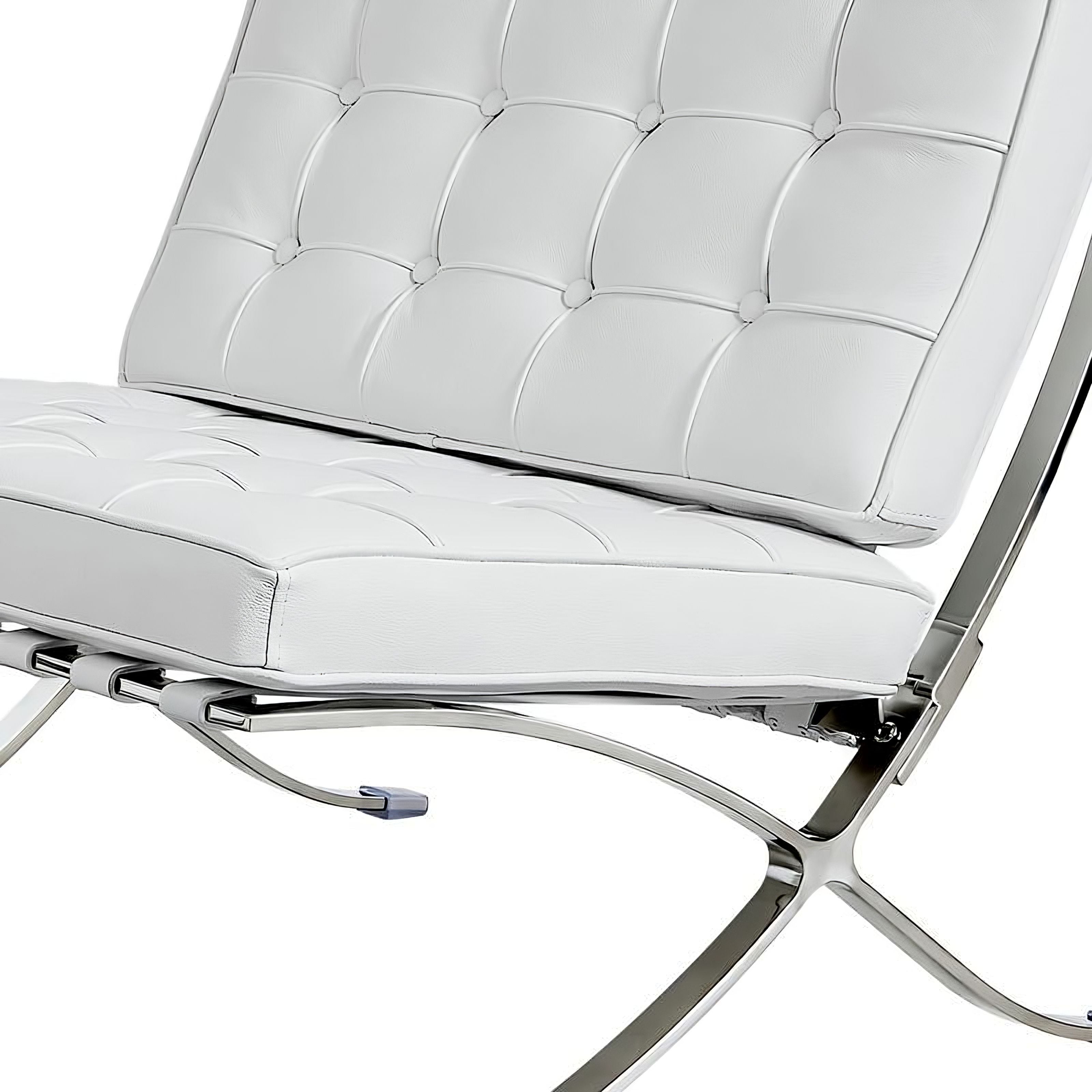 Ludwig Mies van der Rohe Barcelona Pavilion Chair and Ottoman, Full-Grain Leather and Steel