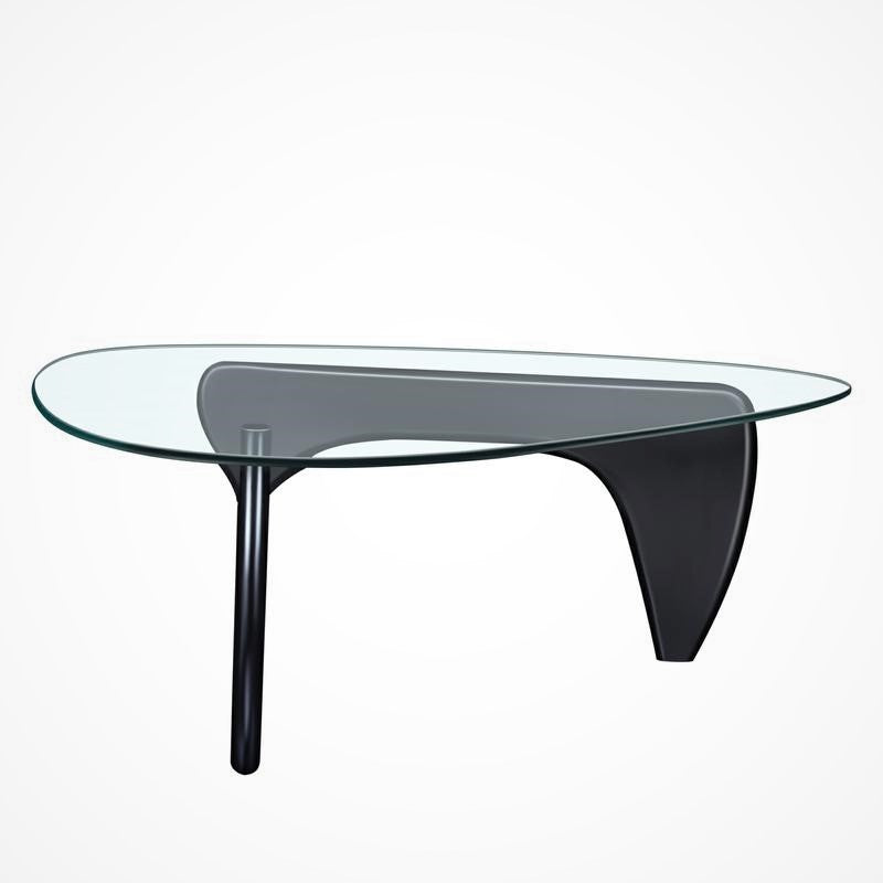 Isamu Noguchi Table, Wood and Tempered Glass