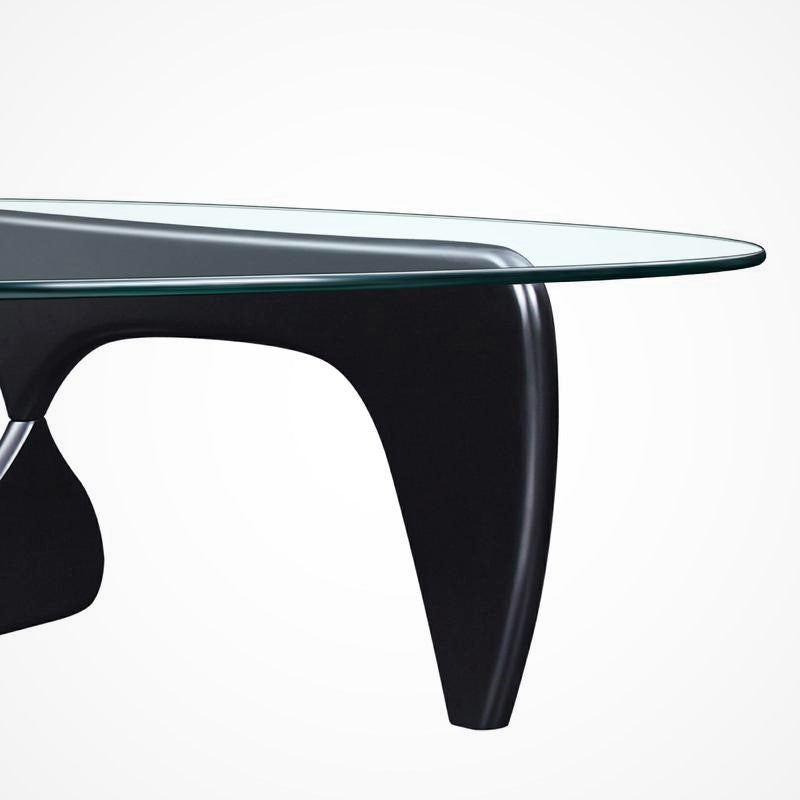 Isamu Noguchi Table, Wood and Tempered Glass