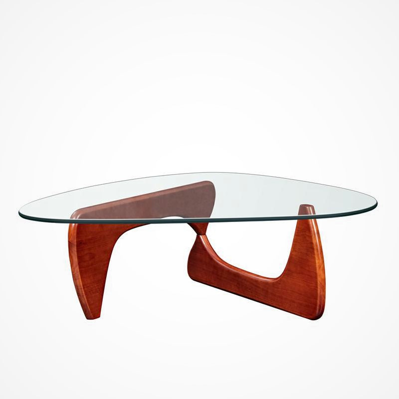 Isamu Noguchi Table, Wood and Tempered Glass