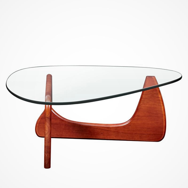 Isamu Noguchi Table, Wood and Tempered Glass