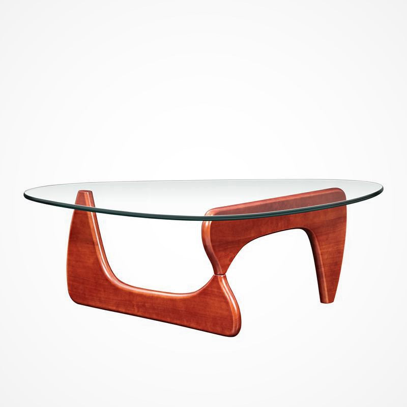 Isamu Noguchi Table, Wood and Tempered Glass