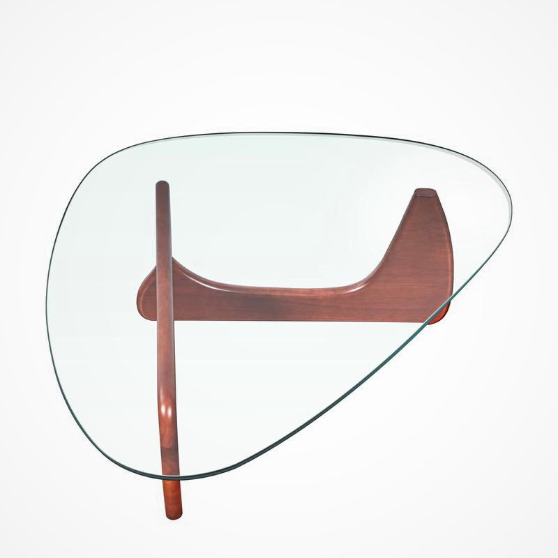 Isamu Noguchi Table, Wood and Tempered Glass