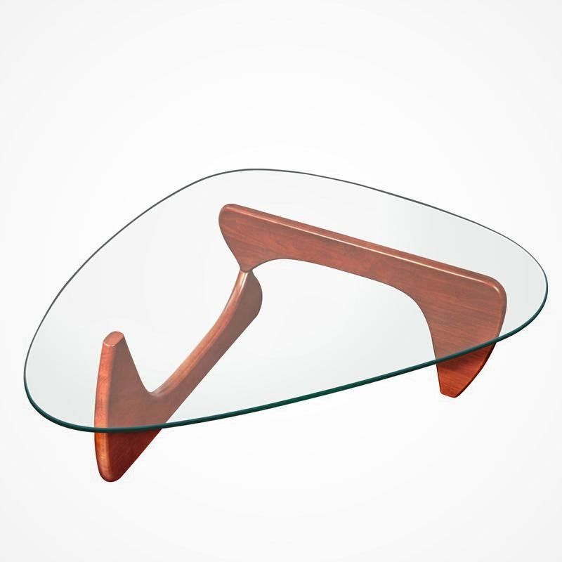 Isamu Noguchi Table, Wood and Tempered Glass