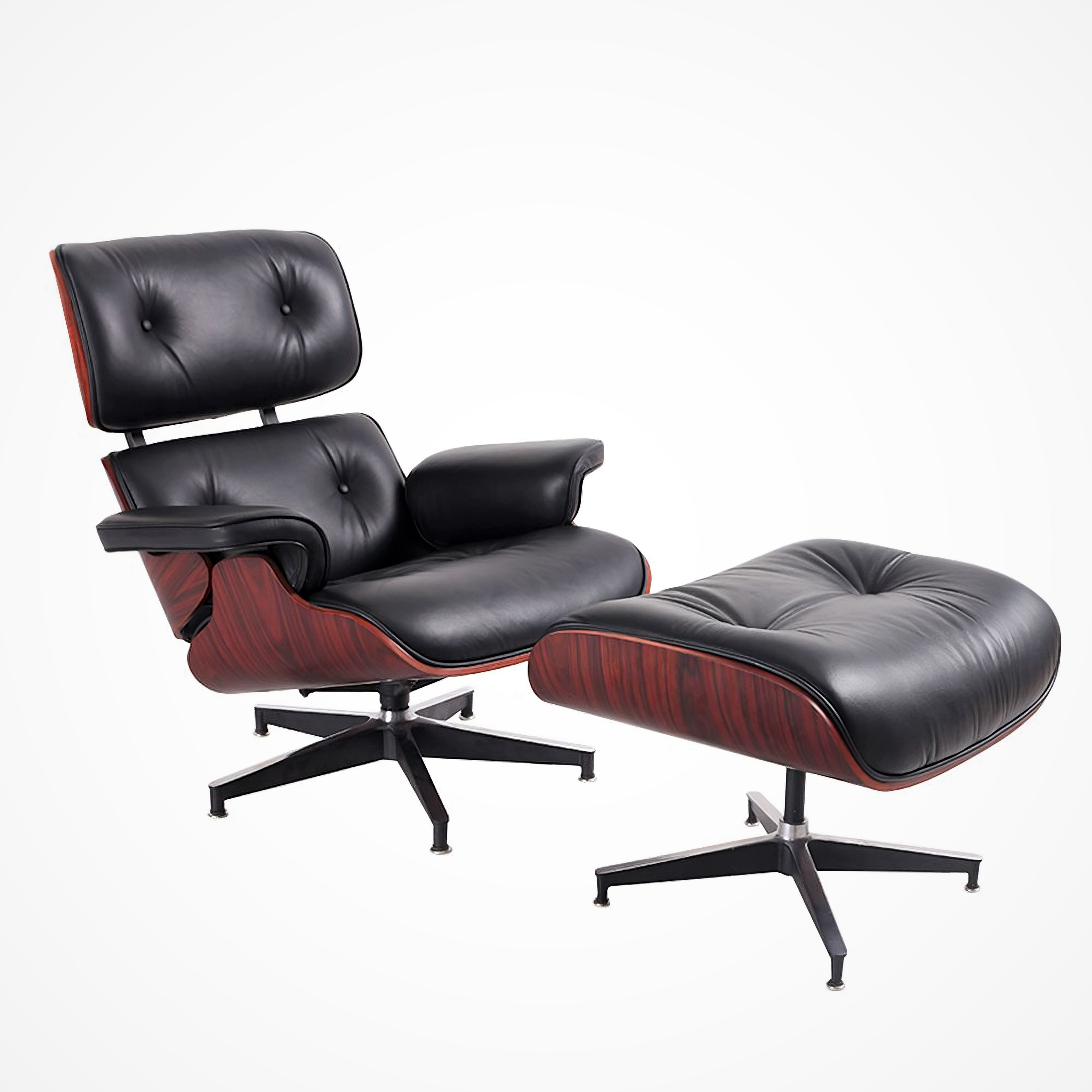 Charles and Ray Eames Lounge Chair, Full-Grain Leather, Aluminium, and Veneer