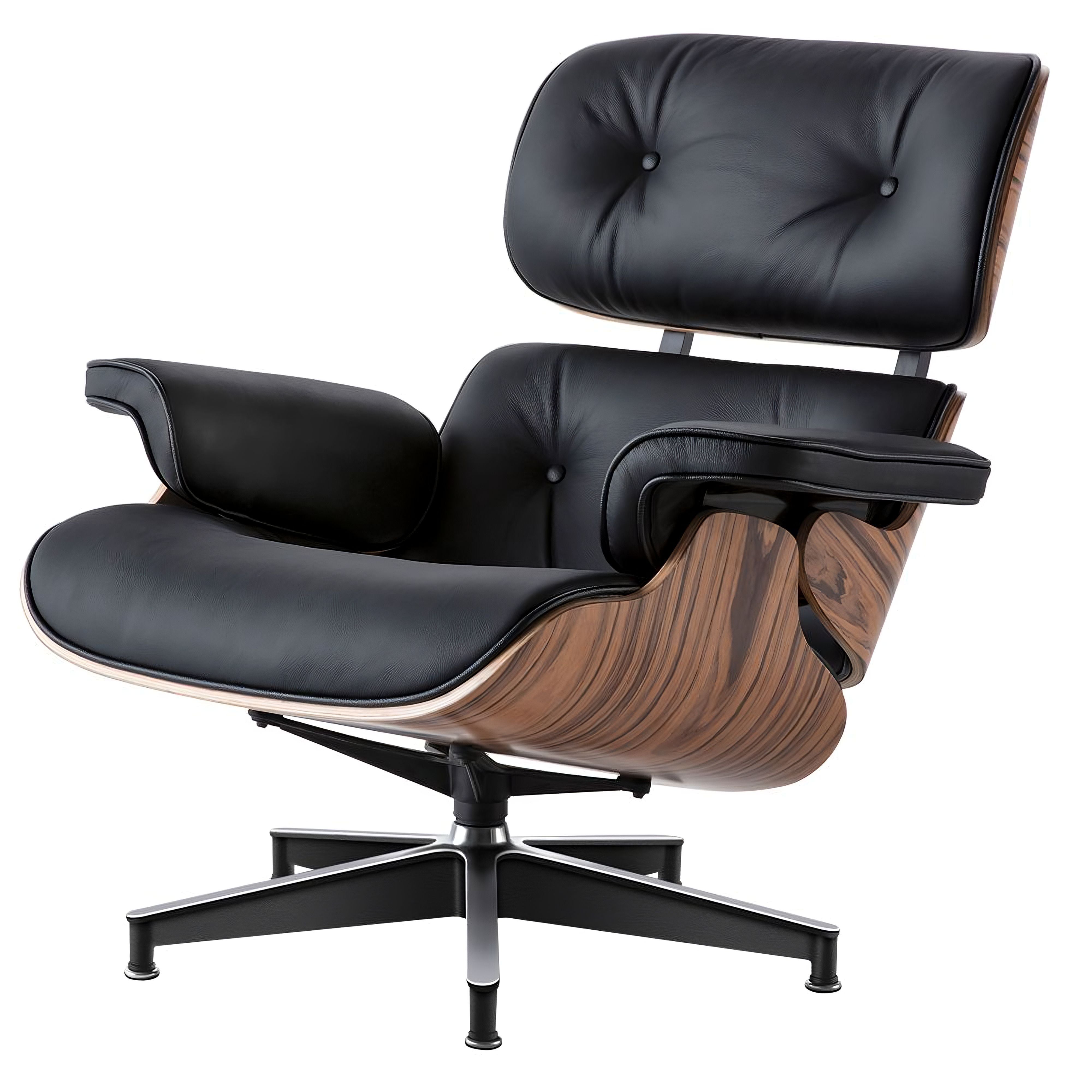 Charles and Ray Eames Lounge Chair, Full-Grain Leather, Aluminium, and Veneer